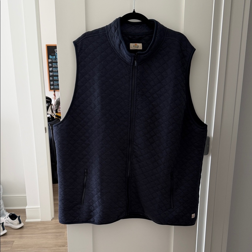 Marine Layer Quilted Dark Blue Vest